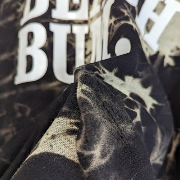 POL Sweatshirt Size Small Beach Bum Tye Dye Bleach Marble Graphic Black Women - Picture 13 of 13